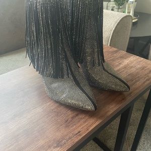 INC rhinestone booties. Worn once!